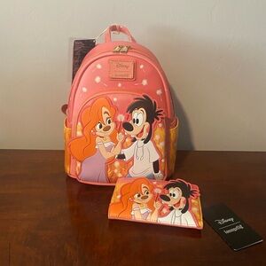 Loungefly The Goofy Movie Max and Roxanne Character Mini Backpack with Wallet